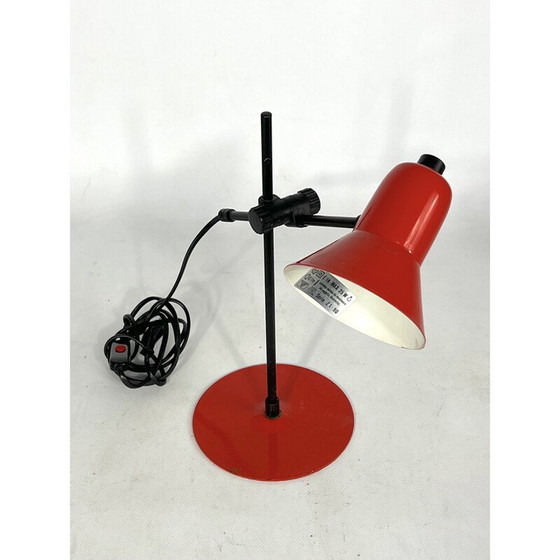Image 1 of Lampe de table vintage rouge par Veneta Lumi, Italie 1970