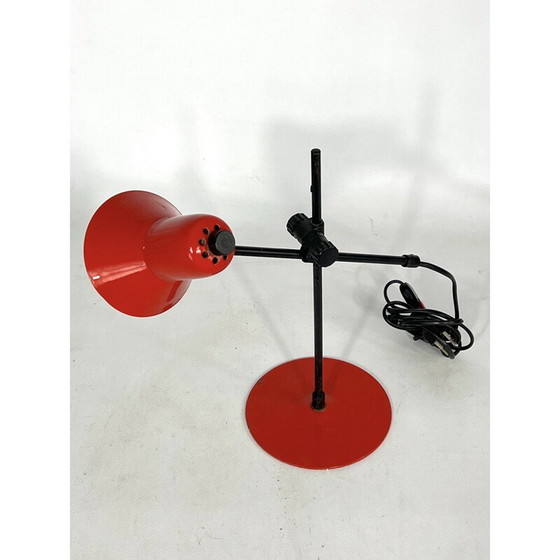 Image 1 of Lampe de table vintage rouge par Veneta Lumi, Italie 1970