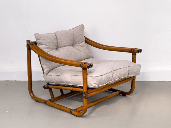 Image 1 of Fauteuil lounge vintage en bambou