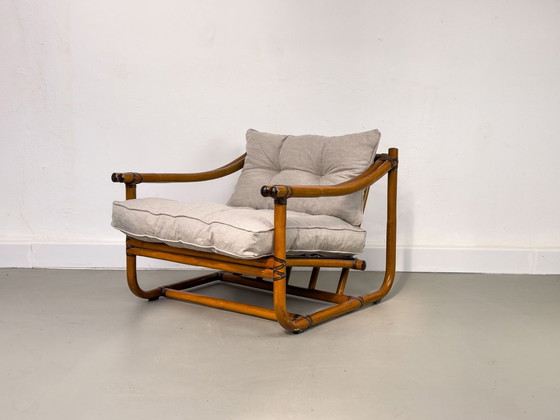 Image 1 of Fauteuil lounge vintage en bambou