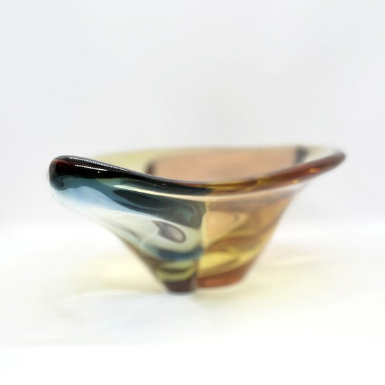 Image 1 of Plat en verre organique vintage par H. Machovska pour Mstišov, Tchécoslovaquie 1960