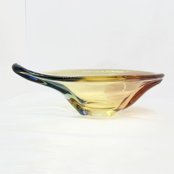 Image 1 of Plat en verre organique vintage par H. Machovska pour Mstišov, Tchécoslovaquie 1960