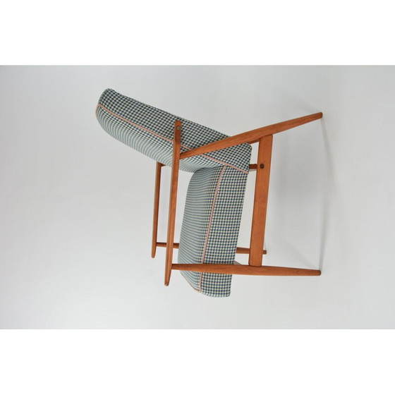 Image 1 of Fauteuil vintage Fox pied-de-poule bleu