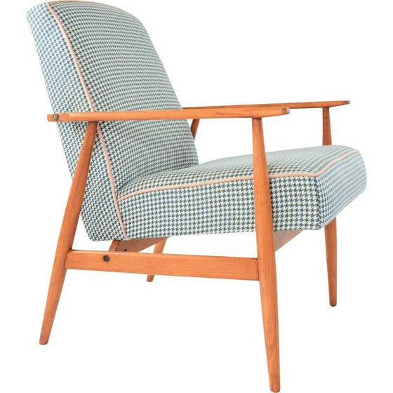 Image 1 of Fauteuil vintage Fox pied-de-poule bleu