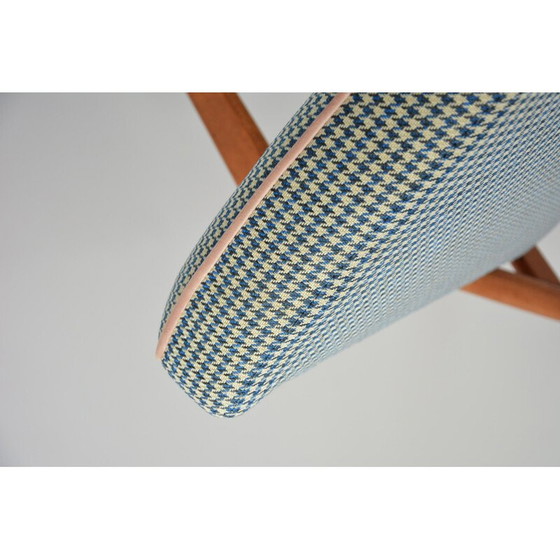 Image 1 of Fauteuil vintage Fox pied-de-poule bleu