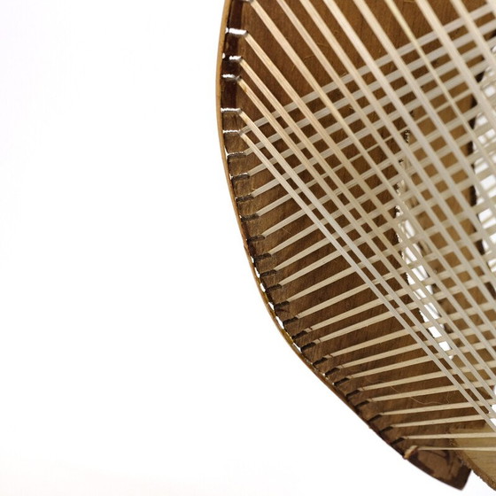 Image 1 of Lampe suspendue vintage en bois et fil de fer, France 1960-1970