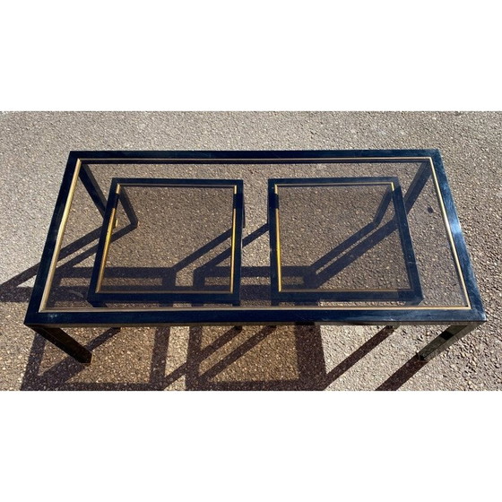 Image 1 of Tables basses gigognes vintage en fer laqué noir