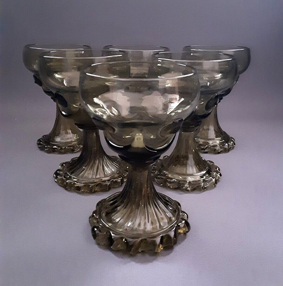 Image 1 of 6X Verres à vin antiques Villeroy & Boch vers 1860 !