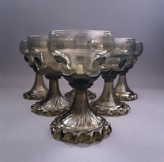 Image 1 of 6X Verres à vin antiques Villeroy & Boch vers 1860 !