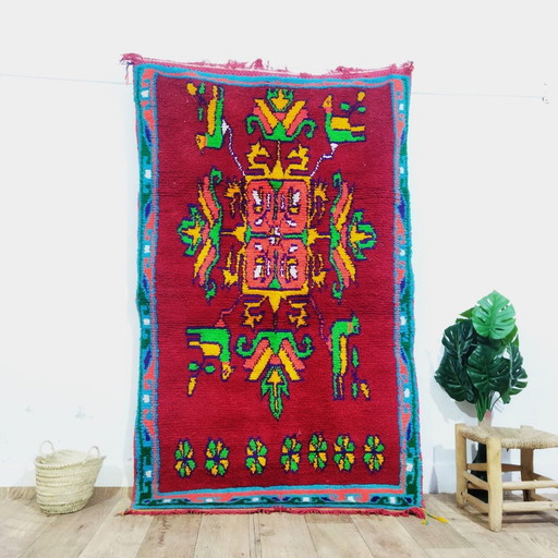 Marokkanischer Berberteppich Aus Roter Wolle - Tapis berbère marocain en laine rouge