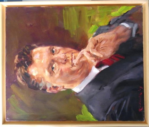 Louis Van Gaal, portrait à l'huile sur lin