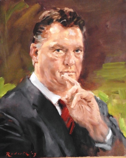 Louis Van Gaal, portrait à l'huile sur lin