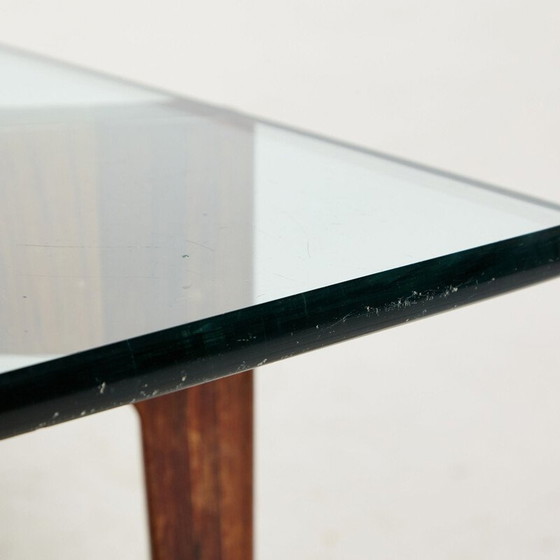Image 1 of Table basse vintage en bois de rose et verre par Sven Ellekaer pour Christian Linneberg Mobelfabrik
