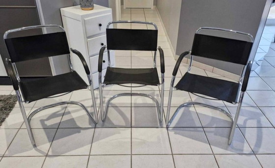 Image 1 of Suite De 3 Fauteuils Cantilever, Années 1970