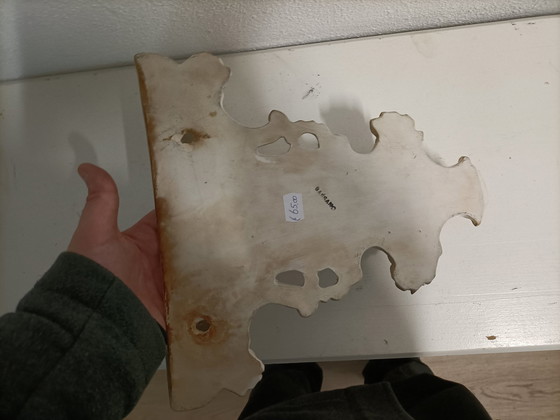 Image 1 of Rare console murale en céramique Bassano avec ange - Faite à la main et détaillée