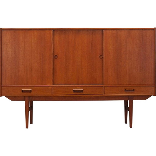 Buffet haut vintage en teck, Danemark années 1960