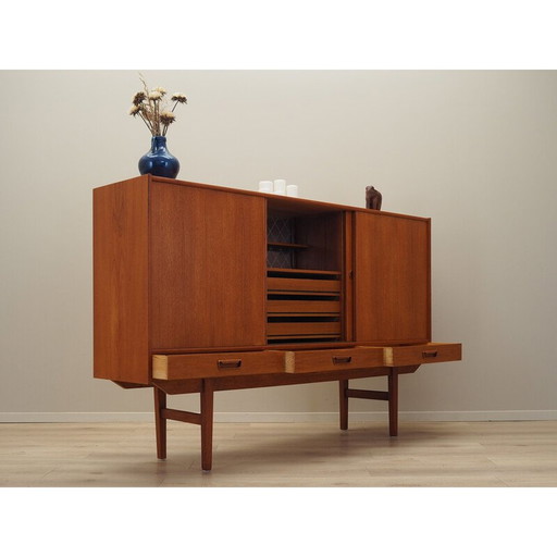 Buffet haut vintage en teck, Danemark années 1960