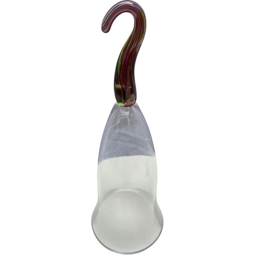Verre vintage de Serge Mansau pour suspension ou fond sec en cristal incolore pour Murano