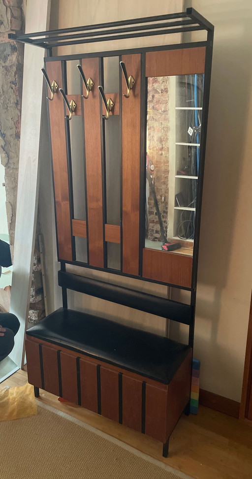 Porte-manteau vintage des années 60 avec rangement