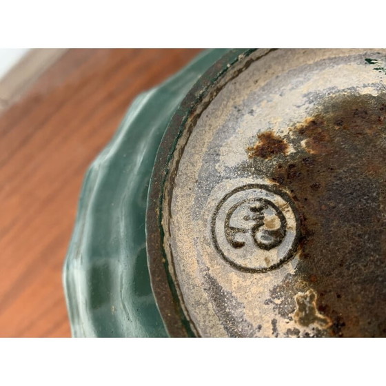 Image 1 of Vase boule Vintage Art Déco en fonte émaillée, France 1950s