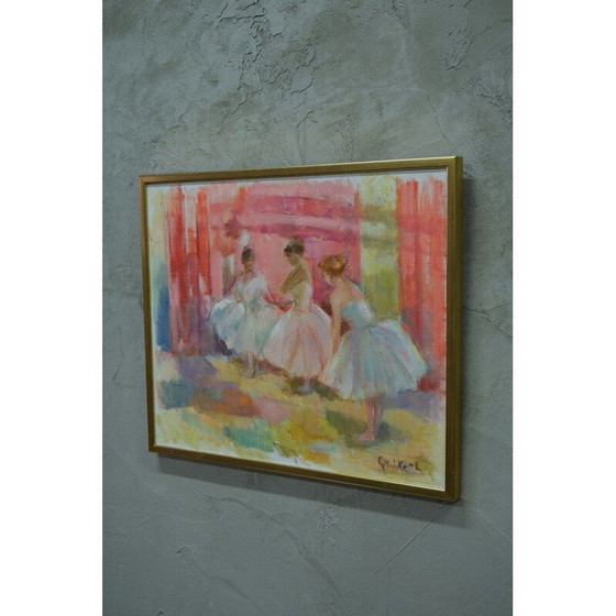 Image 1 of Huile sur toile vintage Ballerines par Gertrud Wråke-Lindqvist, Suède 1970