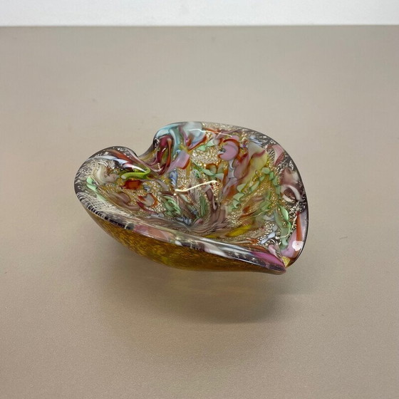 Image 1 of Cendrier vintage en verre de Murano multicolore par Dino Martens pour Aureliano Toso, Italie, années 1960