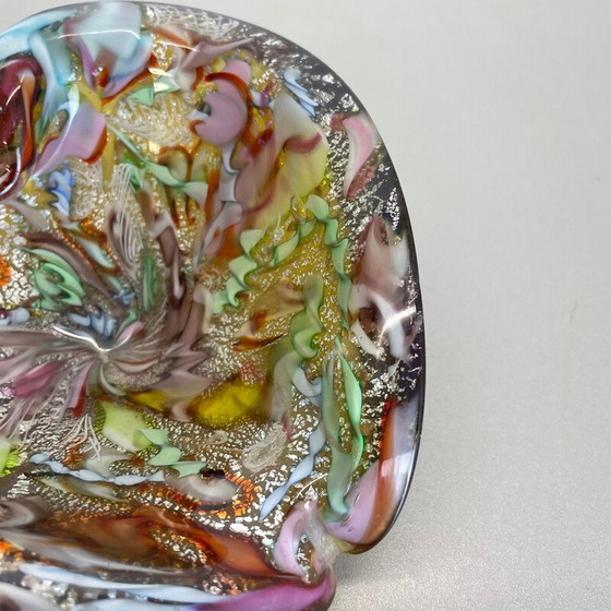 Image 1 of Cendrier vintage en verre de Murano multicolore par Dino Martens pour Aureliano Toso, Italie, années 1960