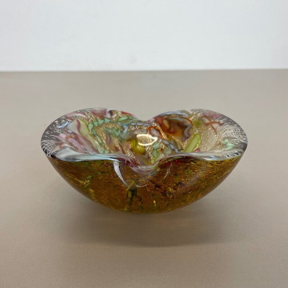Image 1 of Cendrier vintage en verre de Murano multicolore par Dino Martens pour Aureliano Toso, Italie, années 1960