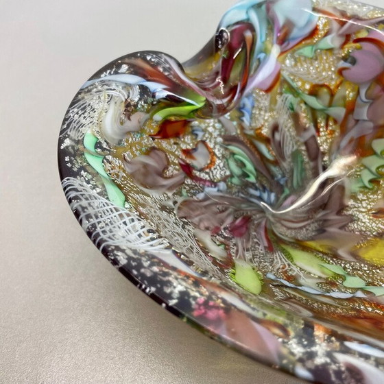 Image 1 of Cendrier vintage en verre de Murano multicolore par Dino Martens pour Aureliano Toso, Italie, années 1960