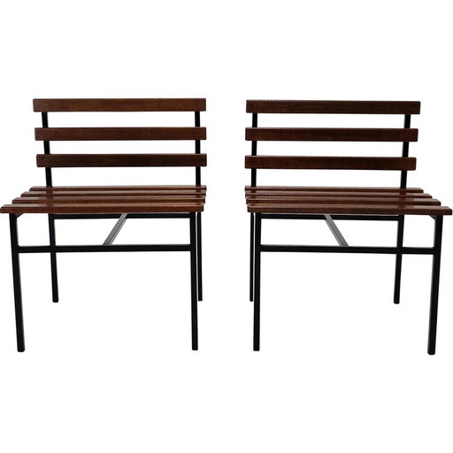 Paire de fauteuils vintage en teck, Italie années 1960