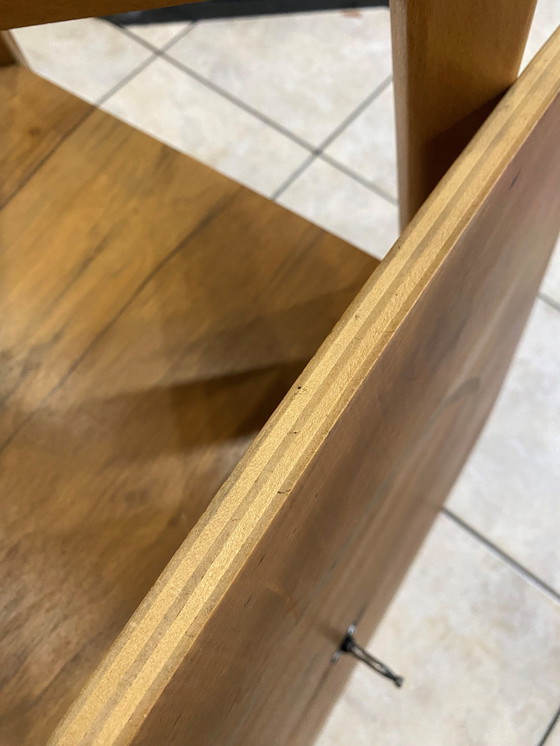 Image 1 of Table Basse D’Appoint Scandinave En Bois Plateau Pivotant Vintage 50S