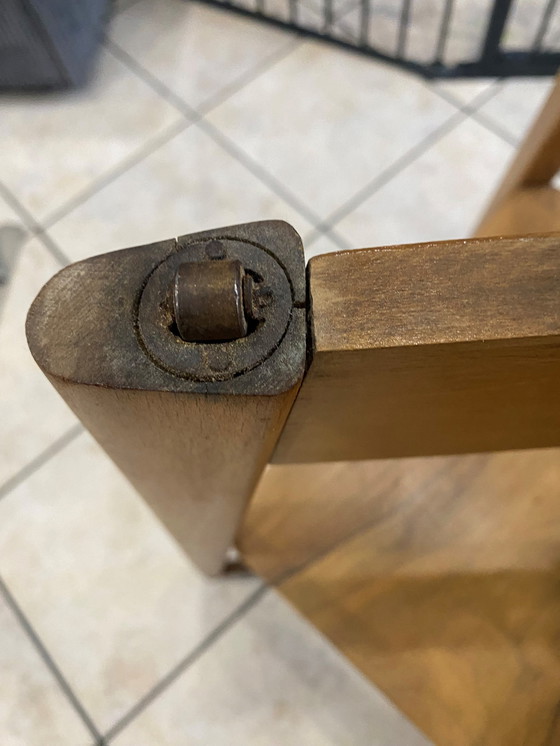 Image 1 of Table Basse D’Appoint Scandinave En Bois Plateau Pivotant Vintage 50S