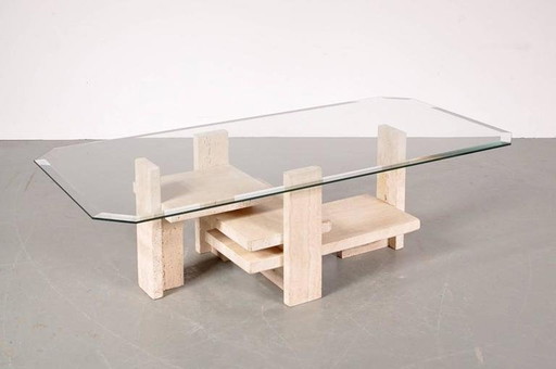 Table basse des années 1980 de Willy Ballez, fabriquée en Belgique