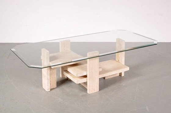 Image 1 of Table basse des années 1980 de Willy Ballez, fabriquée en Belgique