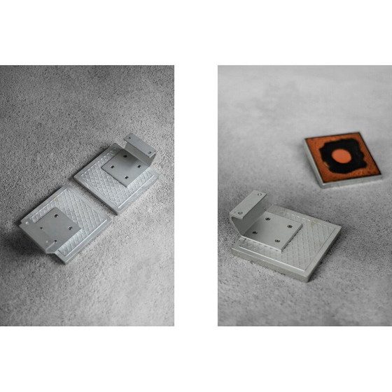 Image 1 of Paire de poignées de porte vintage en métal et céramique par Juliette Belarti, 1960