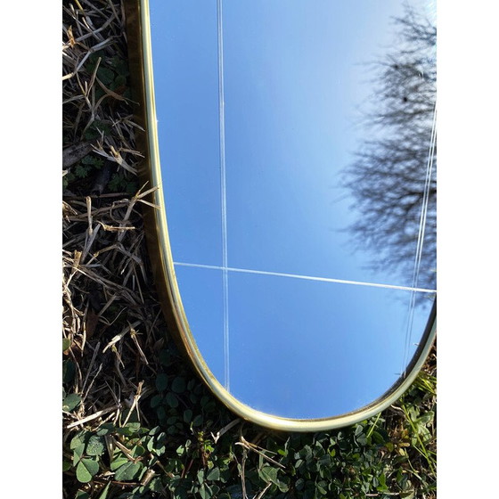 Image 1 of Grand miroir mural vintage, cadre en bois pressé, Allemagne 1960