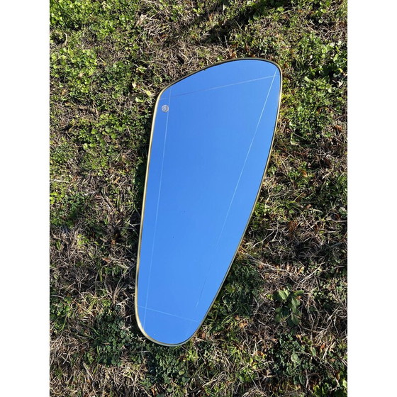 Image 1 of Grand miroir mural vintage, cadre en bois pressé, Allemagne 1960