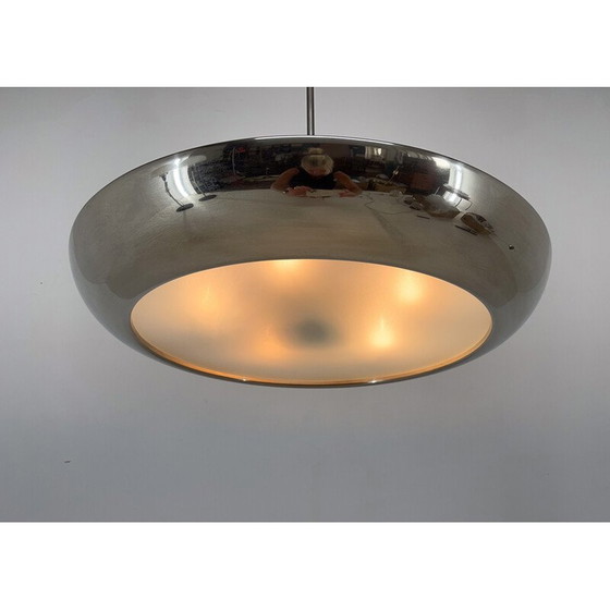 Image 1 of Lampe suspendue chromée vintage par Josef Hůrka pour Napako, Tchécoslovaquie 1930