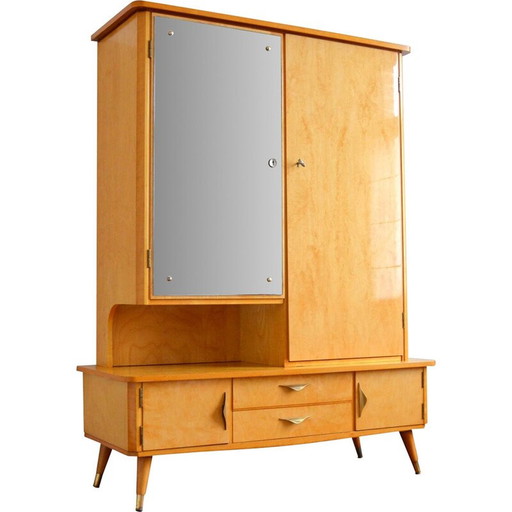Armoire vintage en bois de poirier laqué, 1950