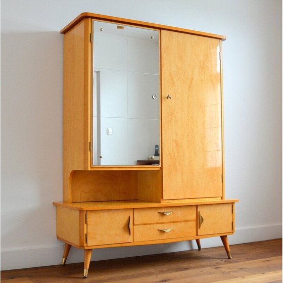 Image 1 of Armoire vintage en bois de poirier laqué, 1950