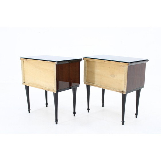Image 1 of Paire de tables de chevet vintage en verre, Italie 1960