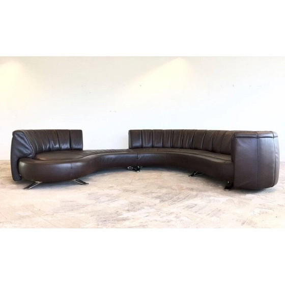 Image 1 of Vintage DeSede Leather Landscaped Sofa Model DS-106