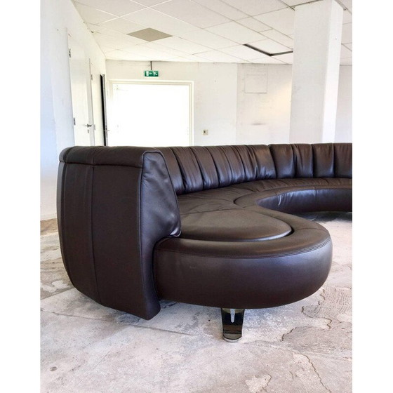 Image 1 of Vintage DeSede Leather Landscaped Sofa Model DS-106