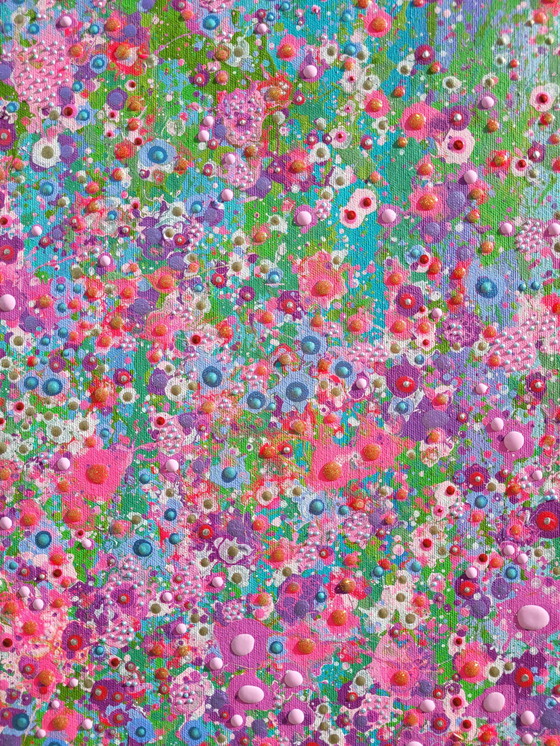 Image 1 of Valentina Pufe- Peinture abstraite de fleurs "Sweet Dreams" (Doux rêves)