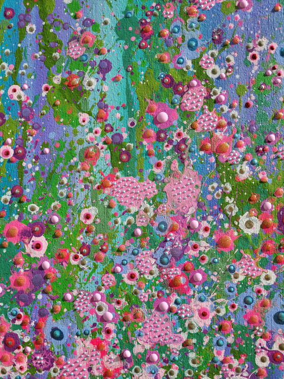 Image 1 of Valentina Pufe- Peinture abstraite de fleurs "Sweet Dreams" (Doux rêves)