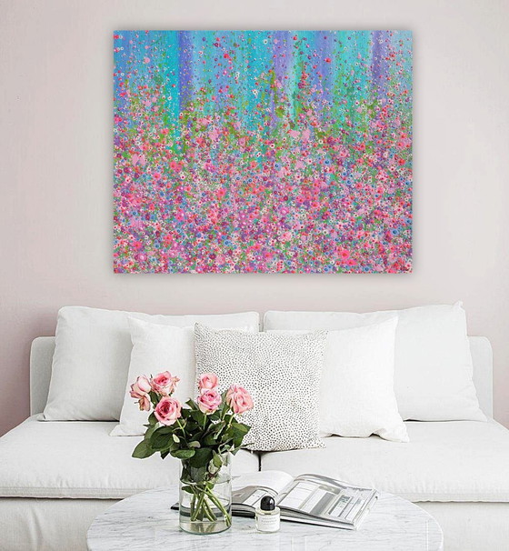 Image 1 of Valentina Pufe- Peinture abstraite de fleurs "Sweet Dreams" (Doux rêves)