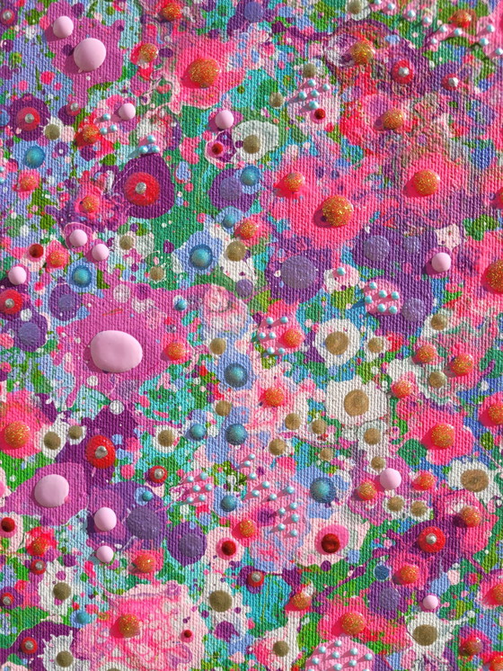 Image 1 of Valentina Pufe- Peinture abstraite de fleurs "Sweet Dreams" (Doux rêves)