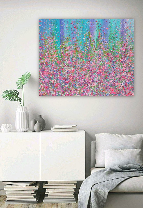 Image 1 of Valentina Pufe- Peinture abstraite de fleurs "Sweet Dreams" (Doux rêves)