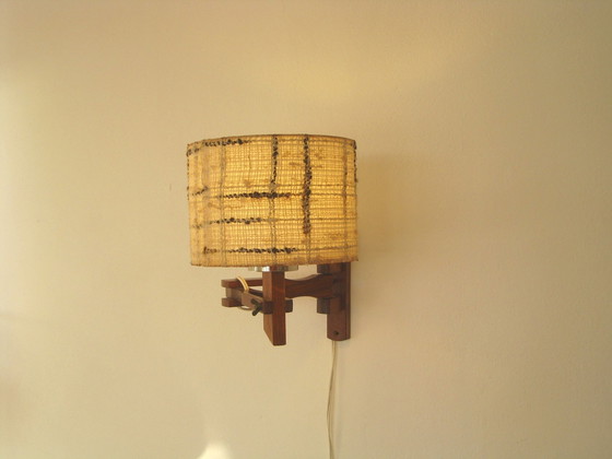 Image 1 of Applique / Lampadaire vintage en teck des années 60