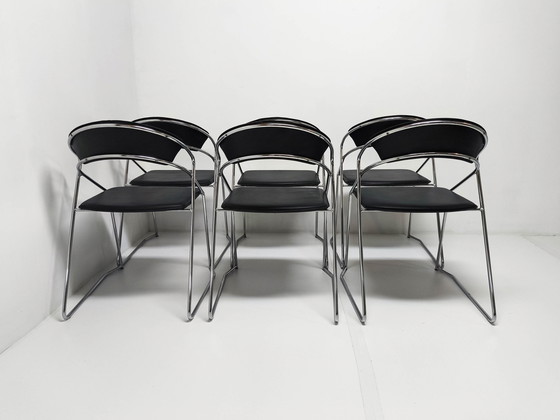 Image 1 of 6X Post Modern Wire Steel Dining Chair